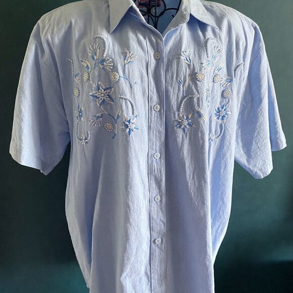 Pearl River - Vintage Chambray Button Down Top - Picture 5 of 11